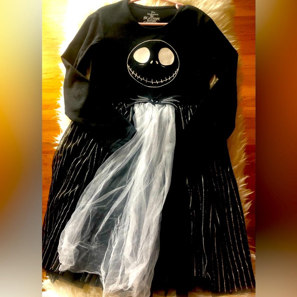Tim Burton’s the nightmare before Christmas black dress costume m 7-8 Disney